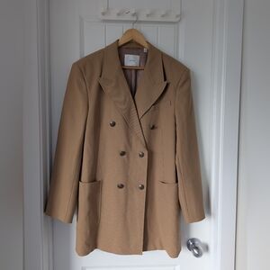 Aritzia Wilfred Double Breasted Allegro Blazer Gold Camel Size Large